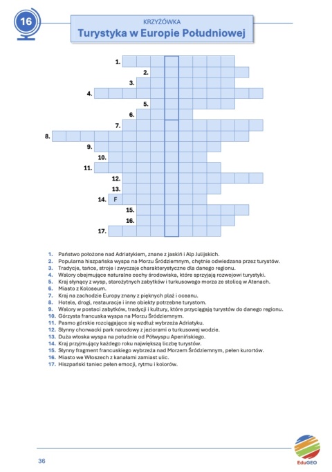 Krzyżówki i wykreślanki geograficzne. Klasa 6 (E-book, PDF)