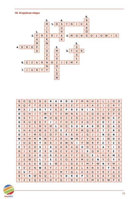Krzyżówki i wykreślanki geograficzne. Klasa 5 (e-Book)