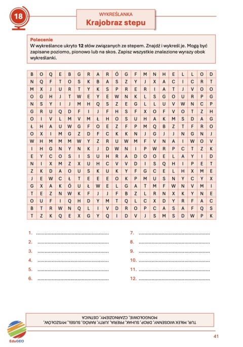 Krzyżówki i wykreślanki geograficzne. Klasa 5 (e-Book)