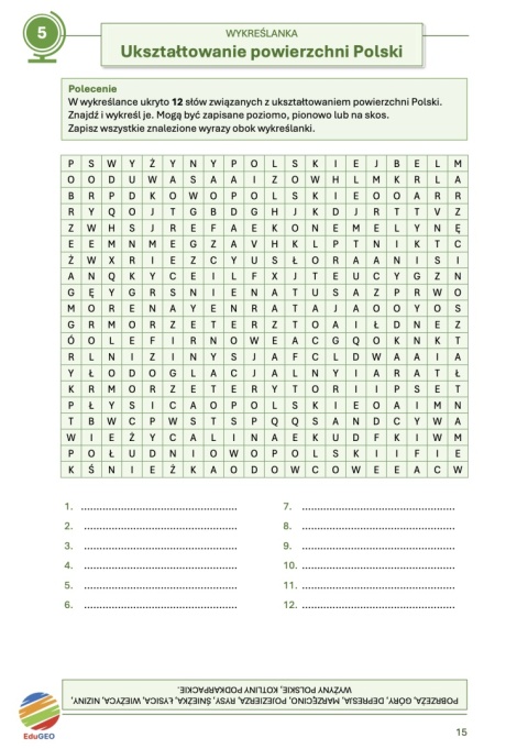 Krzyżówki i wykreślanki geograficzne. Klasa 7 (E-book, PDF)