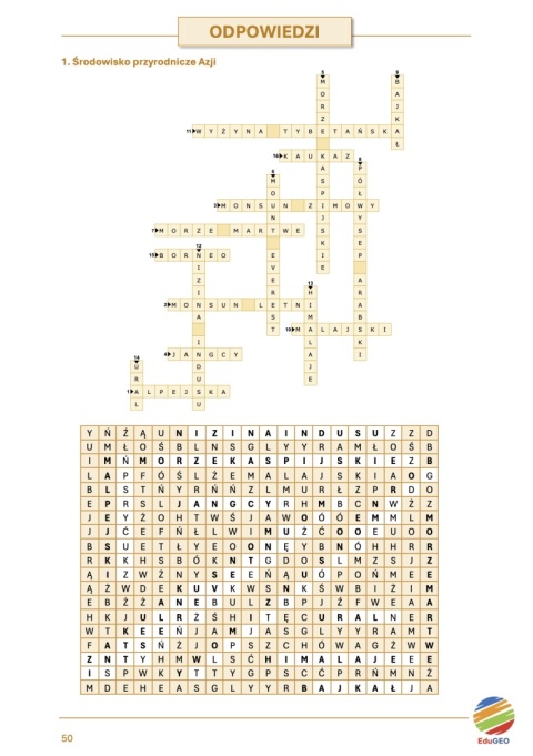 Krzyżówki i wykreślanki geograficzne. Klasa 8 (E-book, PDF)