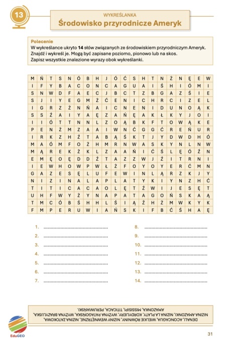 Krzyżówki i wykreślanki geograficzne. Klasa 8 (E-book, PDF)