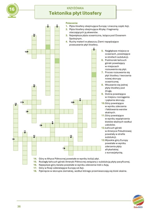 Krzyżówki i wykreślanki geograficzne dla szkoły ponadpodstawowej. Zakres podstawowy. Klasa 1 (E-book, PDF)